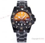 Swiss Quality Replica Rolex DiW Submariner Black Orange Dial Watch 40mm for Men